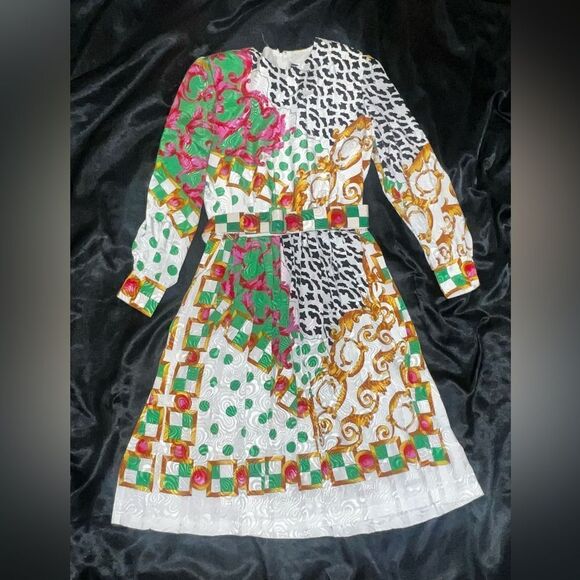 Stunning Don Elliot Vintage 80s Dress Baroque Design - Picture 16 of 16